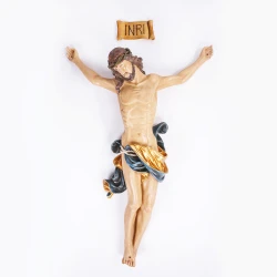 Korpus Pana Jezusa na krzyż z żywicy + napis 120 cm / na zamówienie